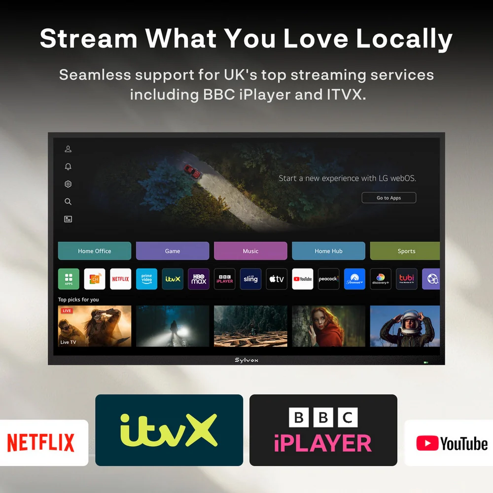 Sylvox OT50B1K4GC 50 Inch 4K Ultra HD LED Partial Sun Outdoor Smart TV - Image 5