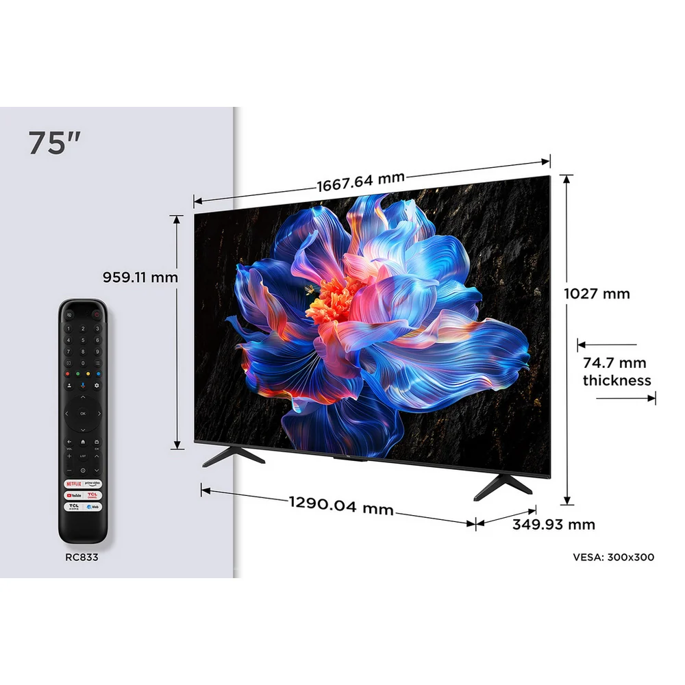 TCL 75V6C-UK 75 Inch V6C 4K Ultra HD HDR Direct LED Smart Google TV - Image 3