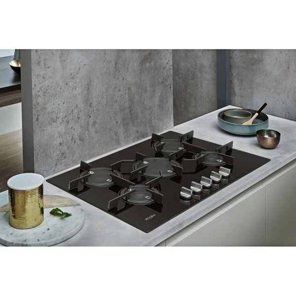 Whirlpool POW 75D2NB Gas Hob 5 Burners 75cm Black - Image 5